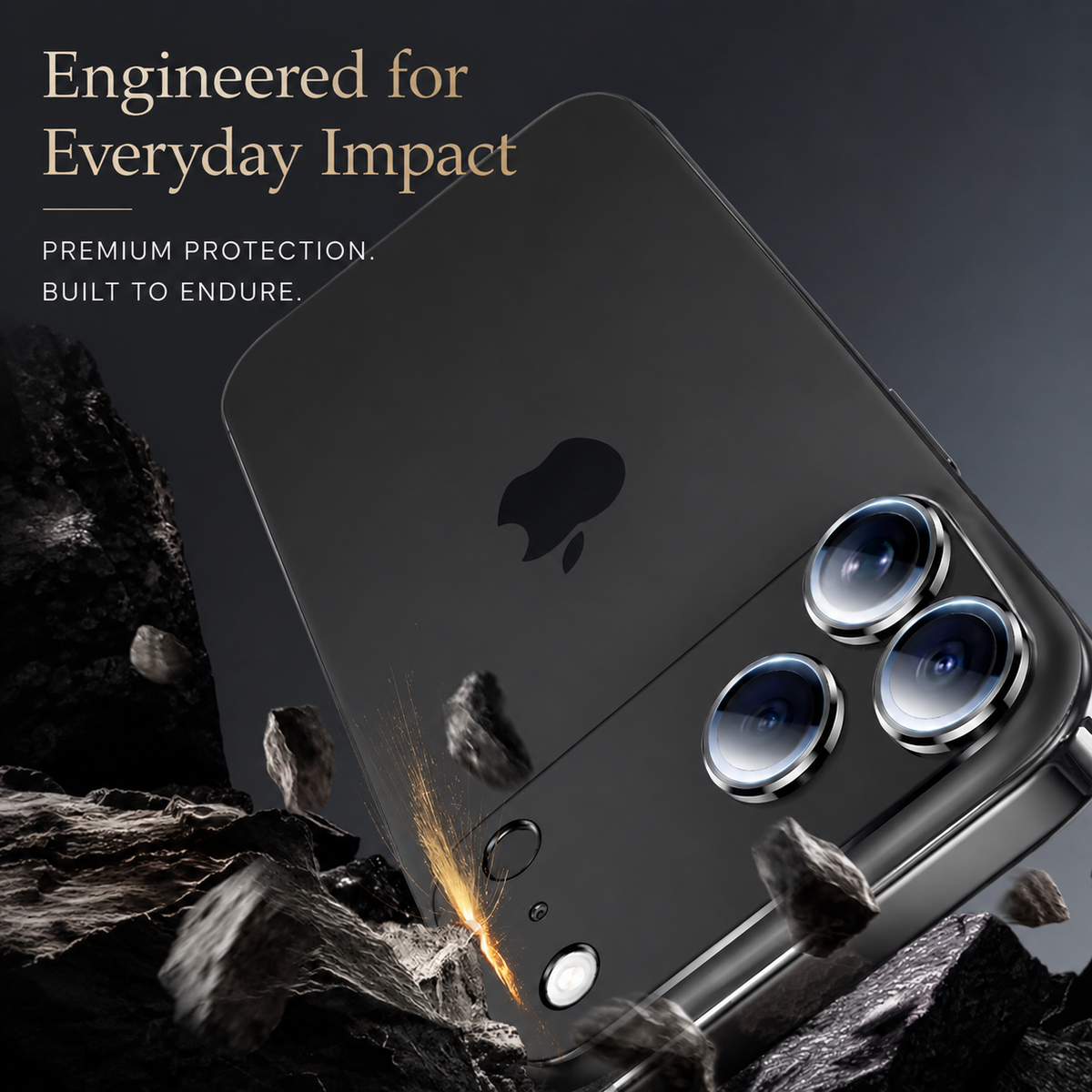 Premium Camera Lens Protector Tempered Glass Aluminum Alloy Metal Ring Full Coverage Scratch Resistant Anti-Reflection Compatible with iPhone