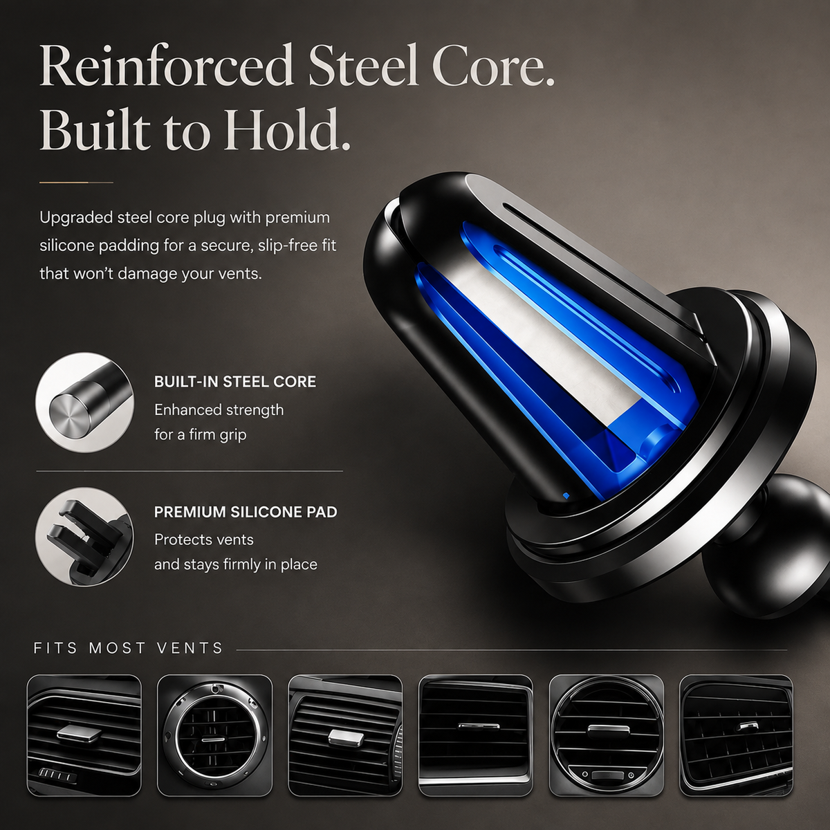 Premium Car Phone Holder Suction Cup Windshield Dashboard Phone Mount 360° Rotating Adjustable Gravity Lock Telescopic Arm Hands Free GPS Stand iPhone