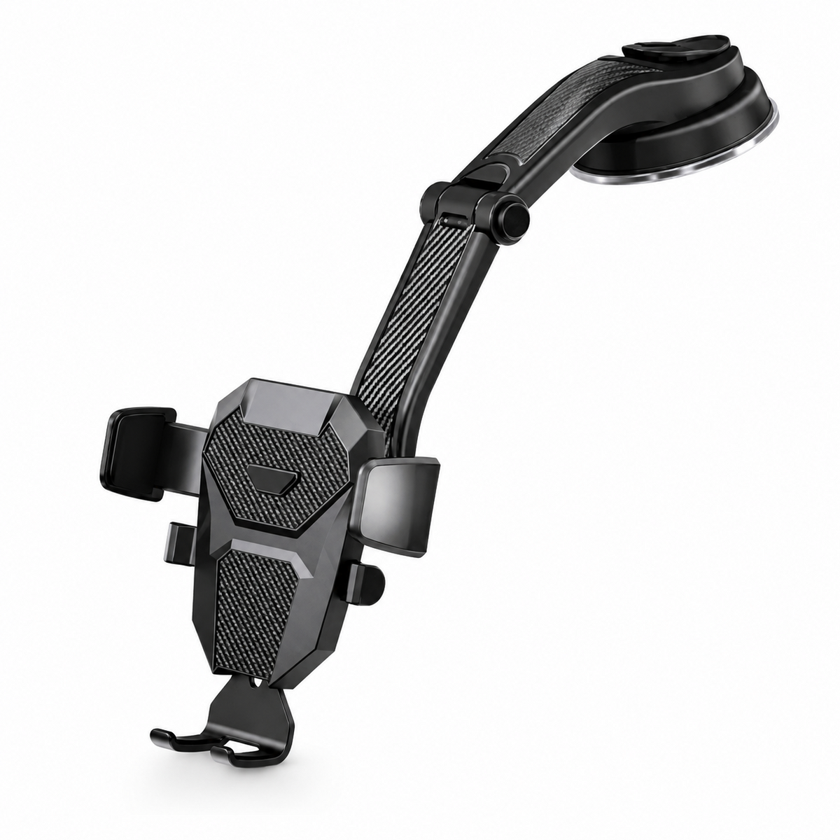 Premium Car Phone Holder Suction Cup Windshield Dashboard Phone Mount 360° Rotating Adjustable Gravity Lock Telescopic Arm Hands Free GPS Stand iPhone