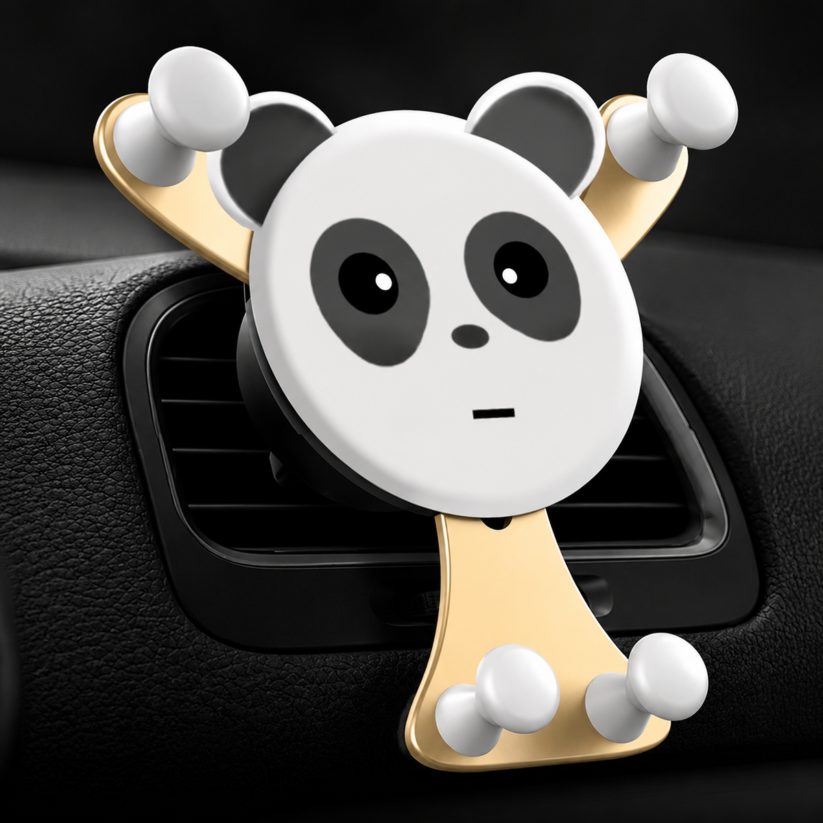 Premium Gravity Car Phone Holder Air Vent Auto Lock Smartphone Mount Hands Free GPS Stand Anti Slip Adjustable Compact Car Mount iPhone Compatible Easy