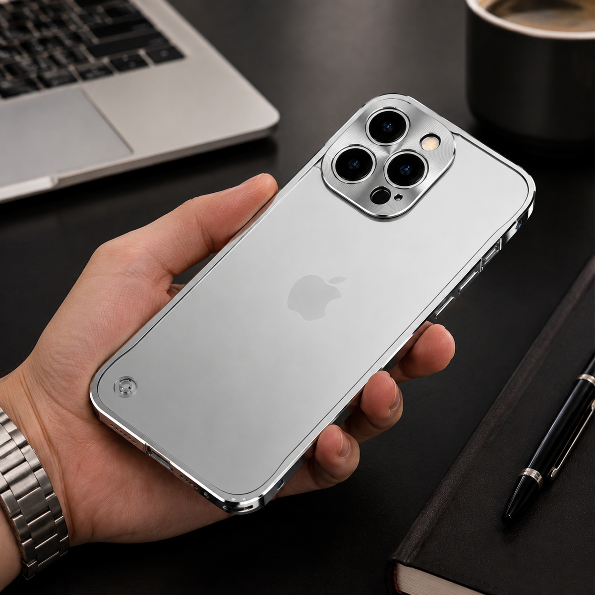 Premium Magnetic Aluminum iPhone Case MagSafe Compatible Shockproof Metal Frame 360° Camera Guard Raised Edges Wireless Charging Slim Military-Design