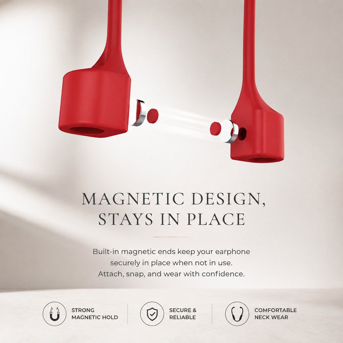 Premium Magnetic Anti-Lost AirPods Strap Silicone Neckband Wireless Earbuds Holder Secure Magnetic Lanyard Lightweight Flexible Cord