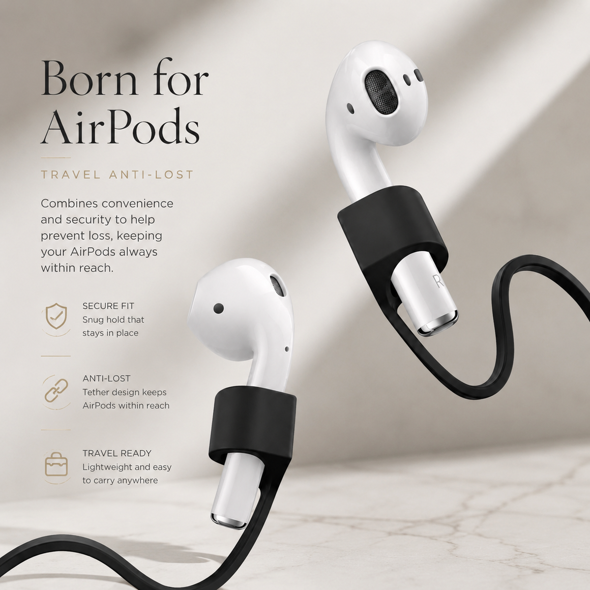 Premium Magnetic Anti-Lost AirPods Strap Silicone Neckband Wireless Earbuds Holder Secure Magnetic Lanyard Lightweight Flexible Cord