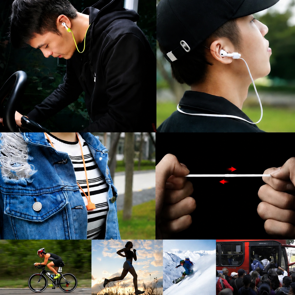Premium Magnetic Anti-Lost AirPods Strap Silicone Neckband Wireless Earbuds Holder Secure Magnetic Lanyard Lightweight Flexible Cord