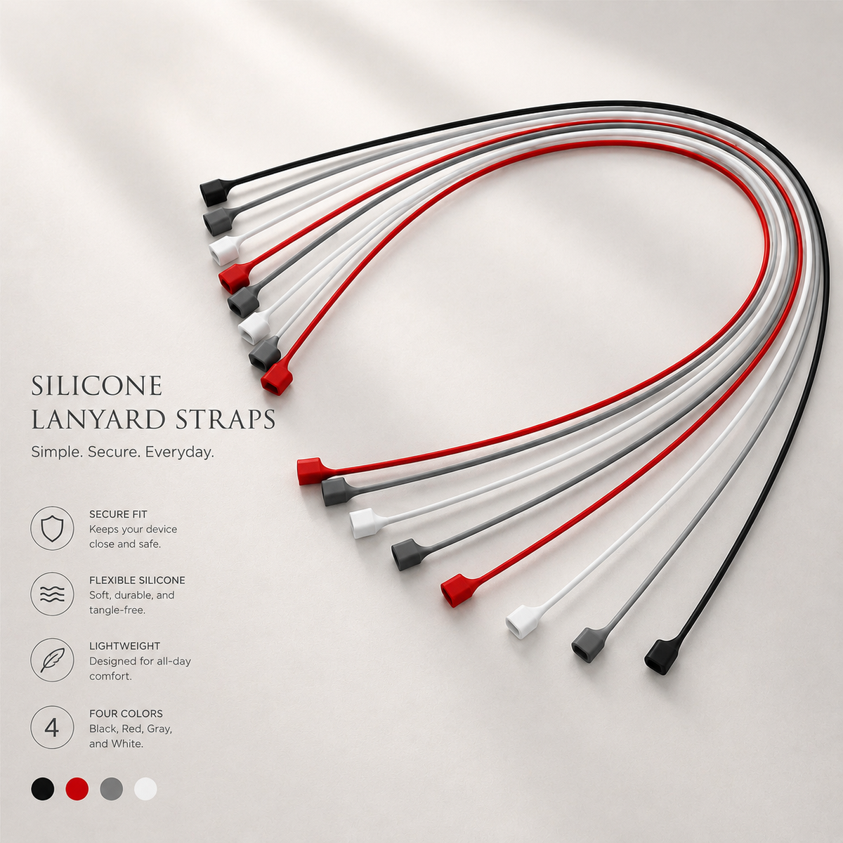 Premium Magnetic Anti-Lost AirPods Strap Silicone Neckband Wireless Earbuds Holder Secure Magnetic Lanyard Lightweight Flexible Cord