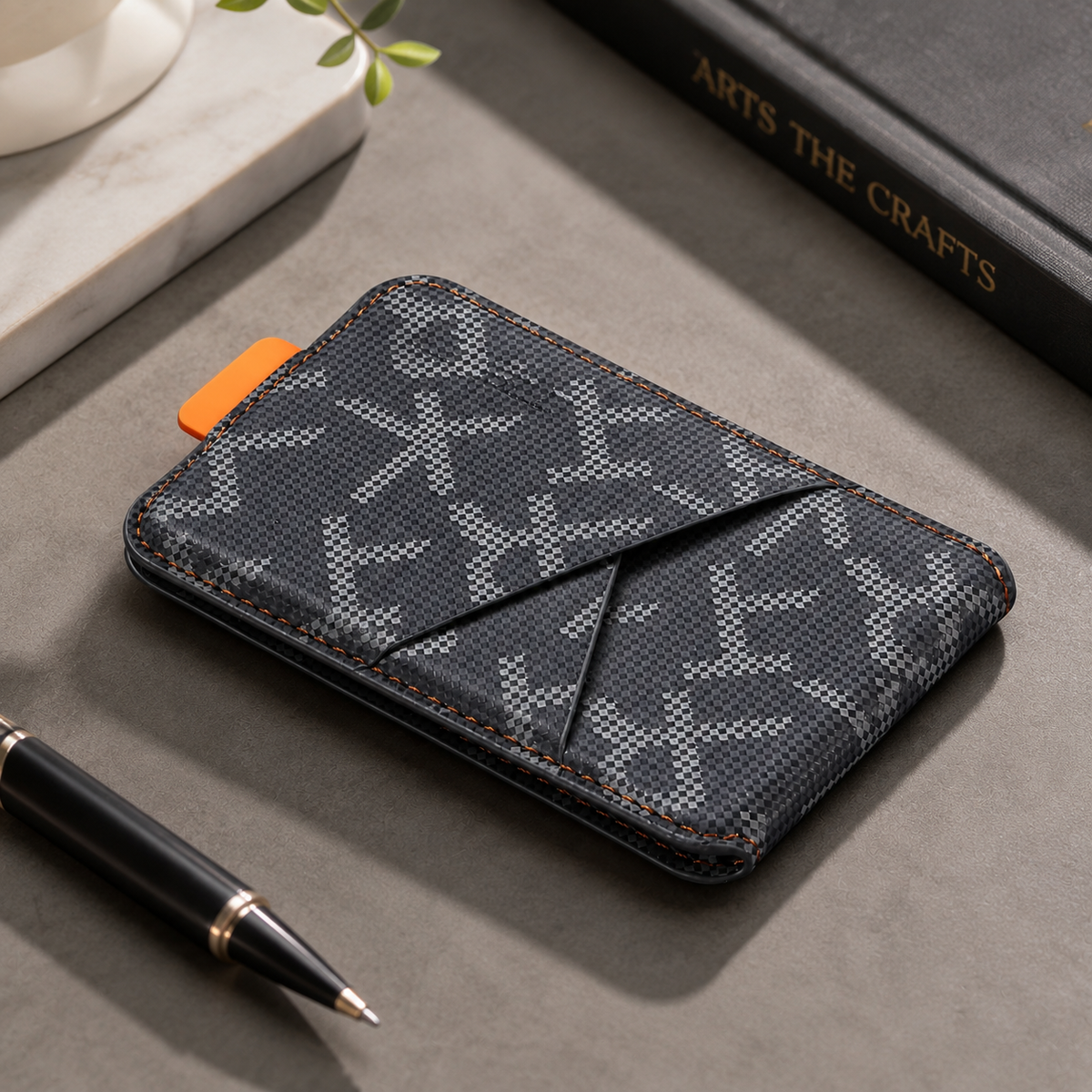 Premium Magnetic Leather Wallet Card Holder MagSafe Card Wallet Strong Magnetic Card Holder Cash Storage RFID Style Compatible with iPhone