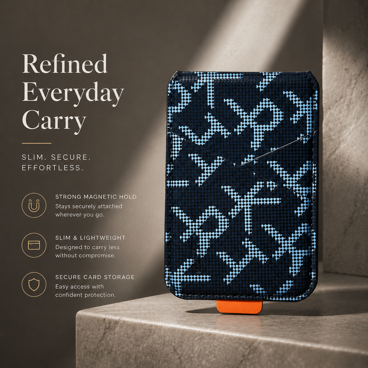 Premium Magnetic Leather Wallet Card Holder MagSafe Card Wallet Strong Magnetic Card Holder Cash Storage RFID Style Compatible with iPhone