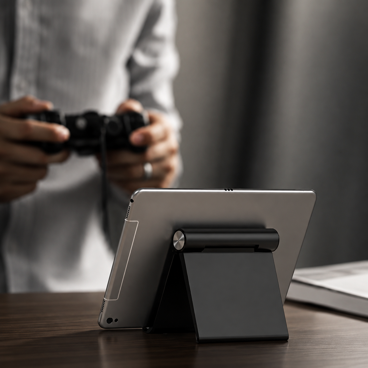 Premium Magnetic Phone Holder Stand Adjustable Foldable Desk Phone Stand Anti Slip Mobile Phone Holder Ergonomic Viewing Stand iPhone Compatible