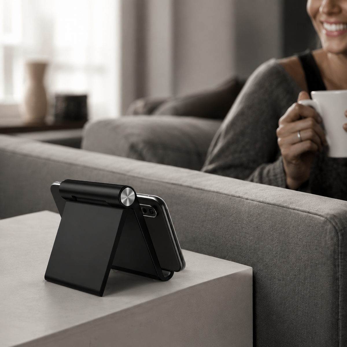Premium Magnetic Phone Holder Stand Adjustable Foldable Desk Phone Stand Anti Slip Mobile Phone Holder Ergonomic Viewing Stand iPhone Compatible