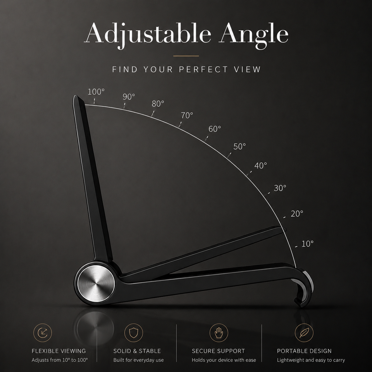 Premium Magnetic Phone Holder Stand Adjustable Foldable Desk Phone Stand Anti Slip Mobile Phone Holder Ergonomic Viewing Stand iPhone Compatible
