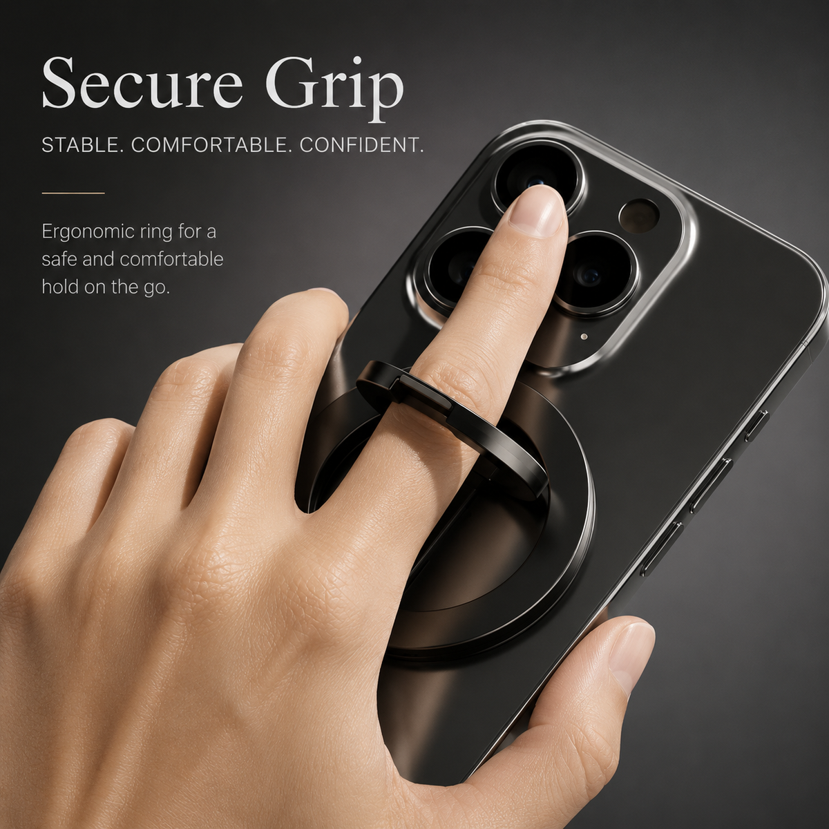 Premium Magnetic Ring Holder MagSafe Phone Grip Stand Double-Sided Magnetic Finger Ring Holder Dual Magnet Kickstand Compatible with iPhone