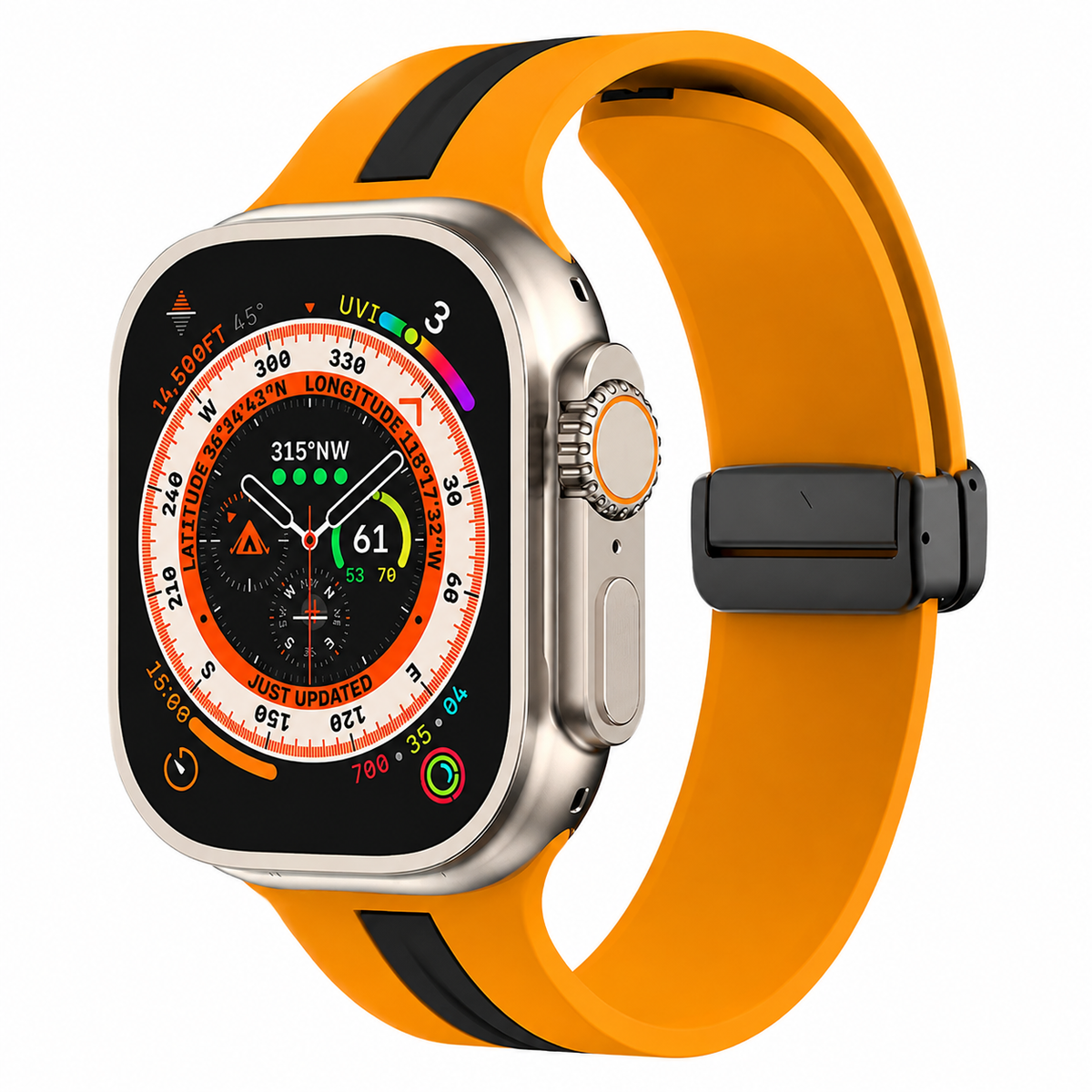 Premium Magnetic Silicone Smartwatch Strap Breathable Replacement Watch Band Adjustable Snap Closure Sweat Resistant Lightweight Sport Wristband Apple Watch