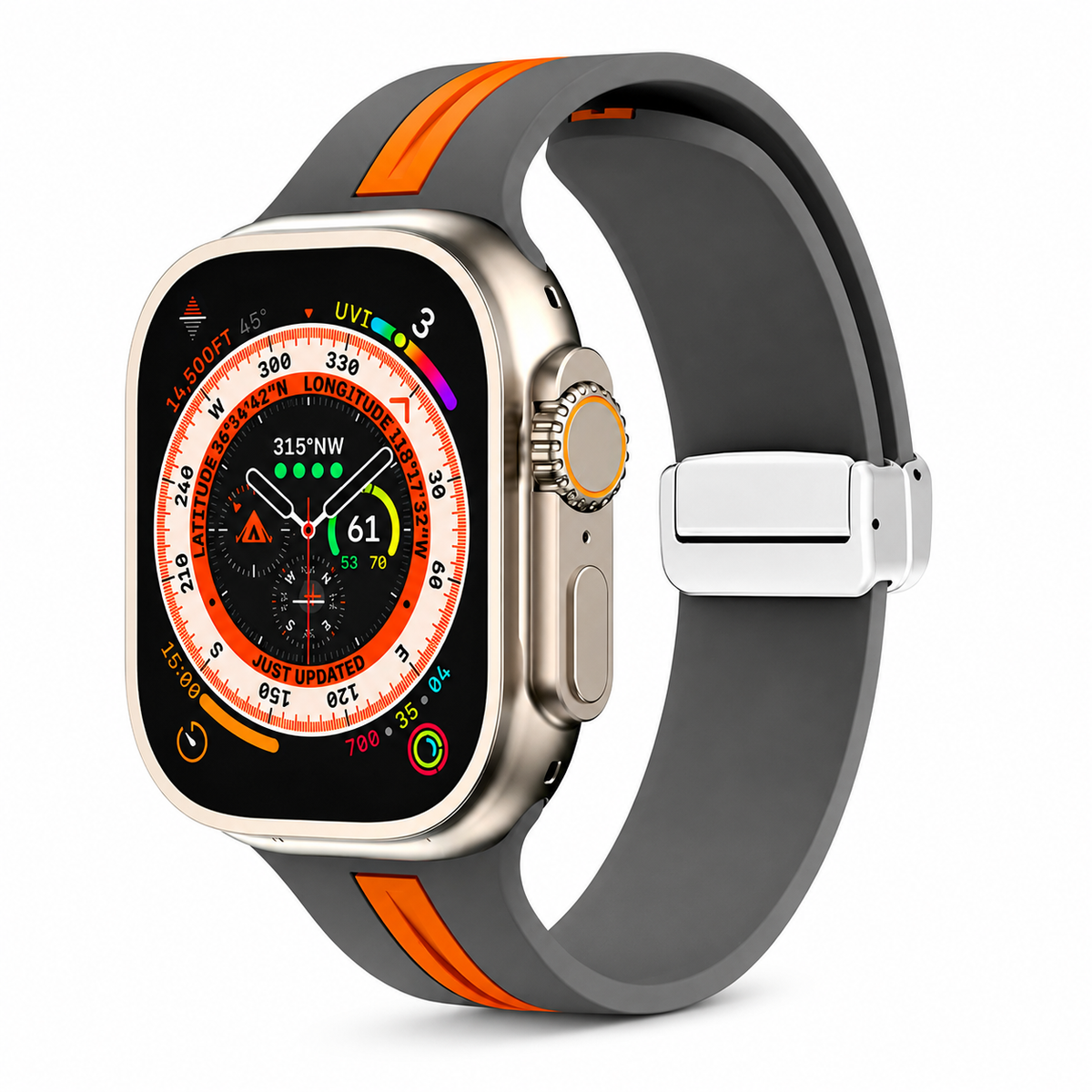 Premium Magnetic Silicone Smartwatch Strap Breathable Replacement Watch Band Adjustable Snap Closure Sweat Resistant Lightweight Sport Wristband Apple Watch
