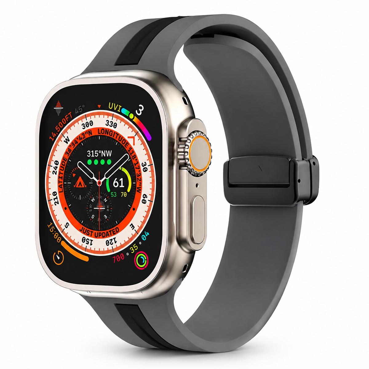 Premium Magnetic Silicone Smartwatch Strap Breathable Replacement Watch Band Adjustable Snap Closure Sweat Resistant Lightweight Sport Wristband Apple Watch
