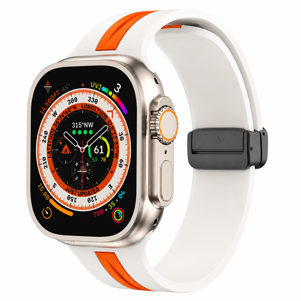 Premium Magnetic Silicone Smartwatch Strap Breathable Replacement Watch Band Adjustable Snap Closure Sweat Resistant Lightweight Sport Wristband Apple Watch