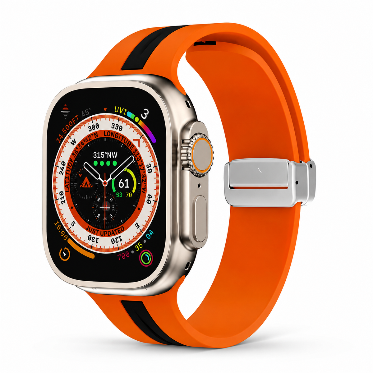 Premium Magnetic Silicone Smartwatch Strap Breathable Replacement Watch Band Adjustable Snap Closure Sweat Resistant Lightweight Sport Wristband Apple Watch
