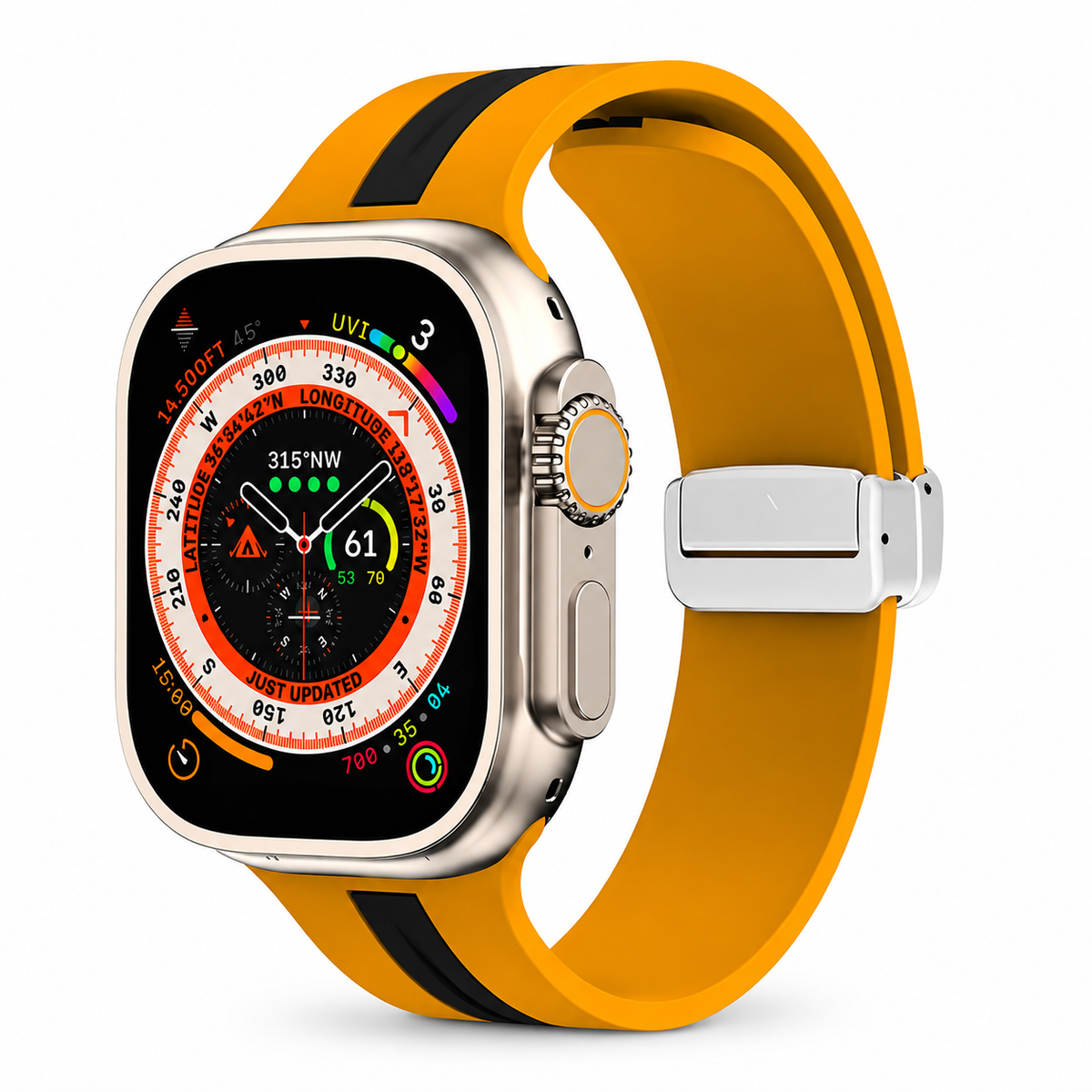 Premium Magnetic Silicone Smartwatch Strap Breathable Replacement Watch Band Adjustable Snap Closure Sweat Resistant Lightweight Sport Wristband Apple Watch