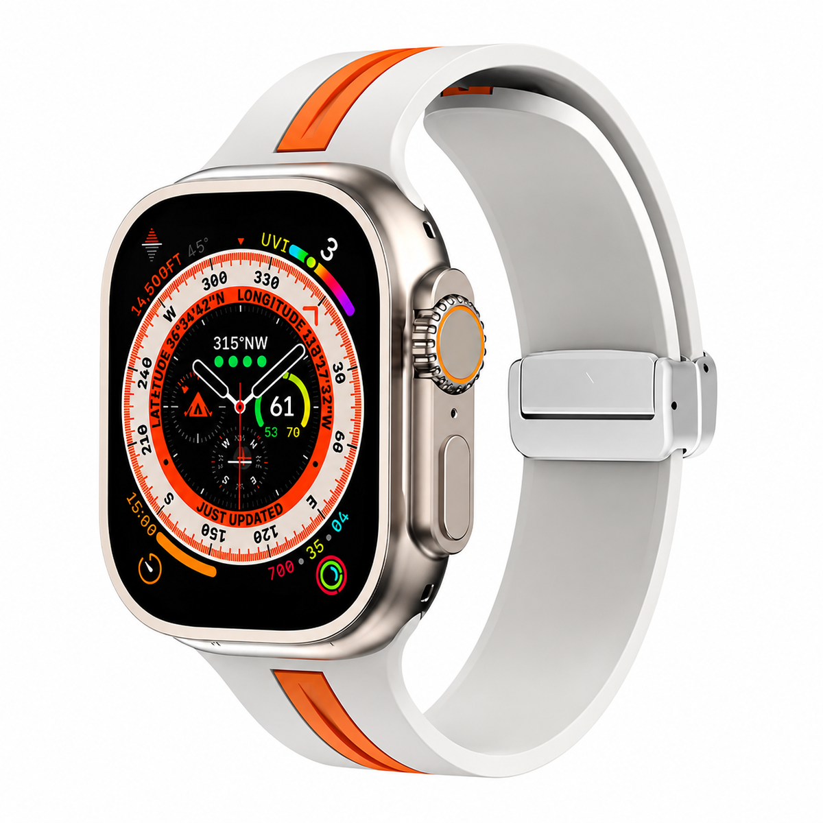 Premium Magnetic Silicone Smartwatch Strap Breathable Replacement Watch Band Adjustable Snap Closure Sweat Resistant Lightweight Sport Wristband Apple Watch