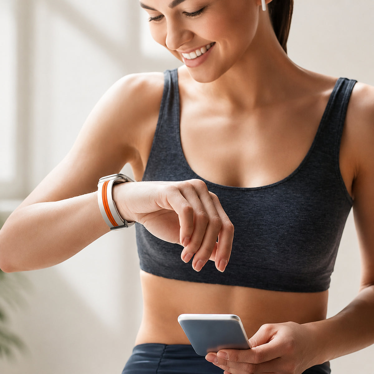 Premium Magnetic Silicone Smartwatch Strap Breathable Replacement Watch Band Adjustable Snap Closure Sweat Resistant Lightweight Sport Wristband Apple Watch