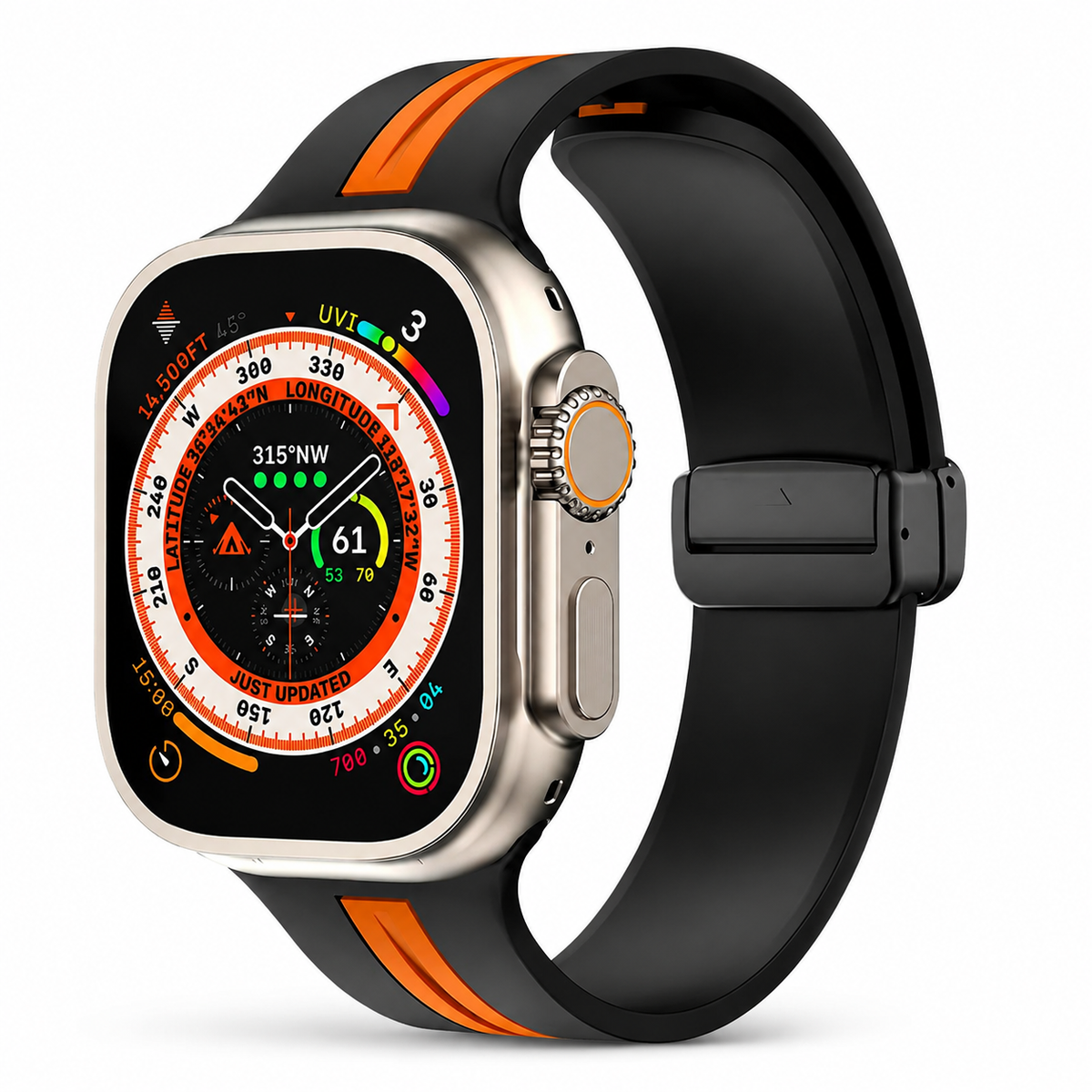 Premium Magnetic Silicone Smartwatch Strap Breathable Replacement Watch Band Adjustable Snap Closure Sweat Resistant Lightweight Sport Wristband Apple Watch