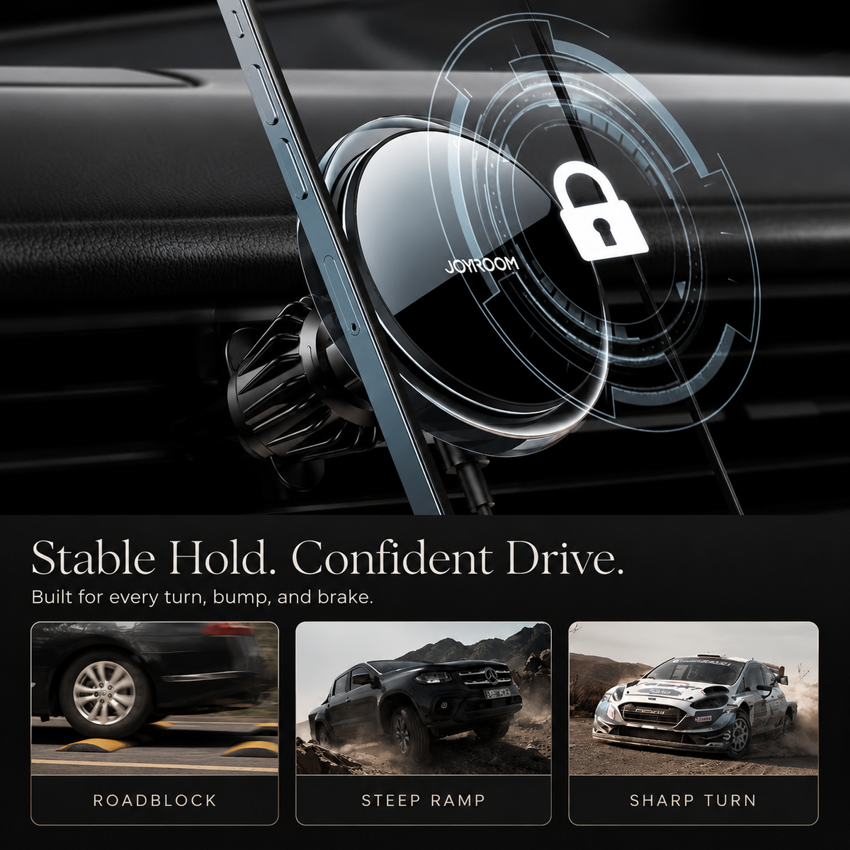 Premium Magnetic Wireless Car Phone Holder Fast Wireless Charging Car Mount 360° Rotating Dashboard Air Vent Mount MagSafe Compatible Compatible with iPhone