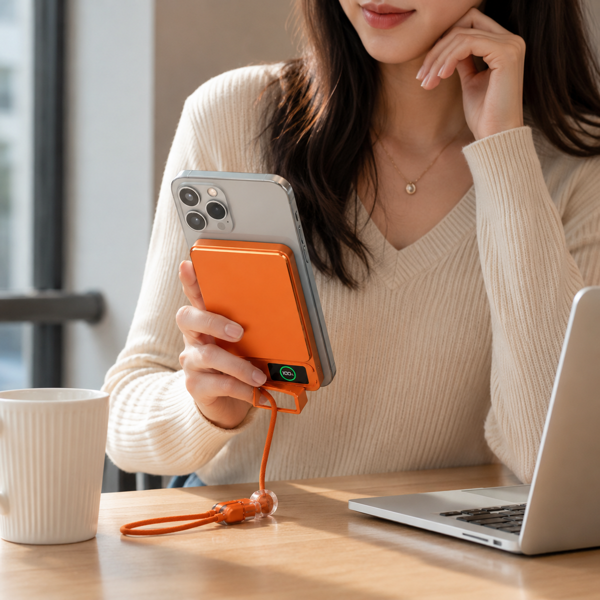 Premium Magnetic Wireless Power Bank Fast Charging Portable Battery Digital Display Metal Shell USB-C Wireless Charger Two-Way Charging Compatible with iPhone