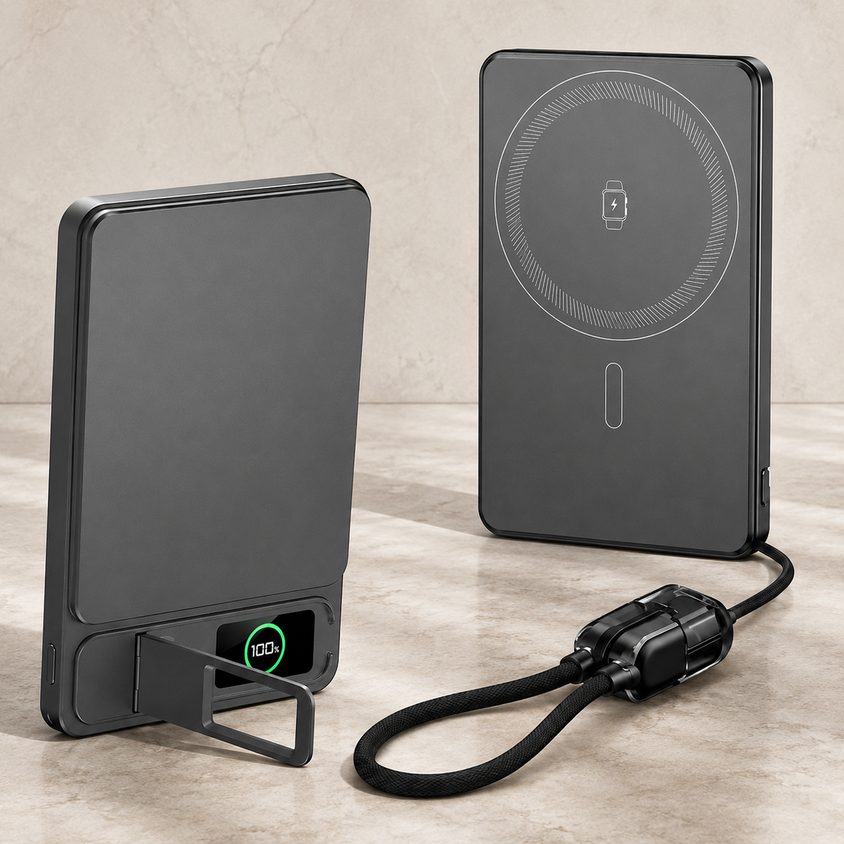 Premium Magnetic Wireless Power Bank Fast Charging Portable Battery Digital Display Metal Shell USB-C Wireless Charger Two-Way Charging Compatible with iPhone