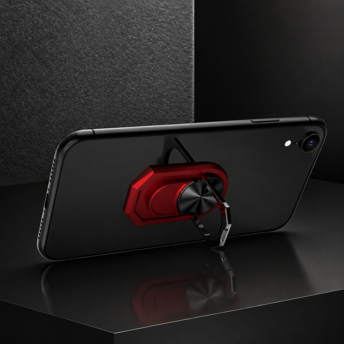 Premium Metal Finger Ring Phone Holder 180° Rotating Phone Grip Stand Foldable Kickstand Adhesive Smartphone Holder Zinc Alloy Slim iPhone