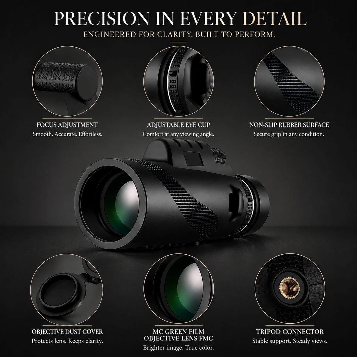 Premium Portable Zoom HD Monocular Telescope Long Range High Power Scope FMC BAK4 Optics Phone Adapter Tripod Water Resistant Outdoor Travel iPhone