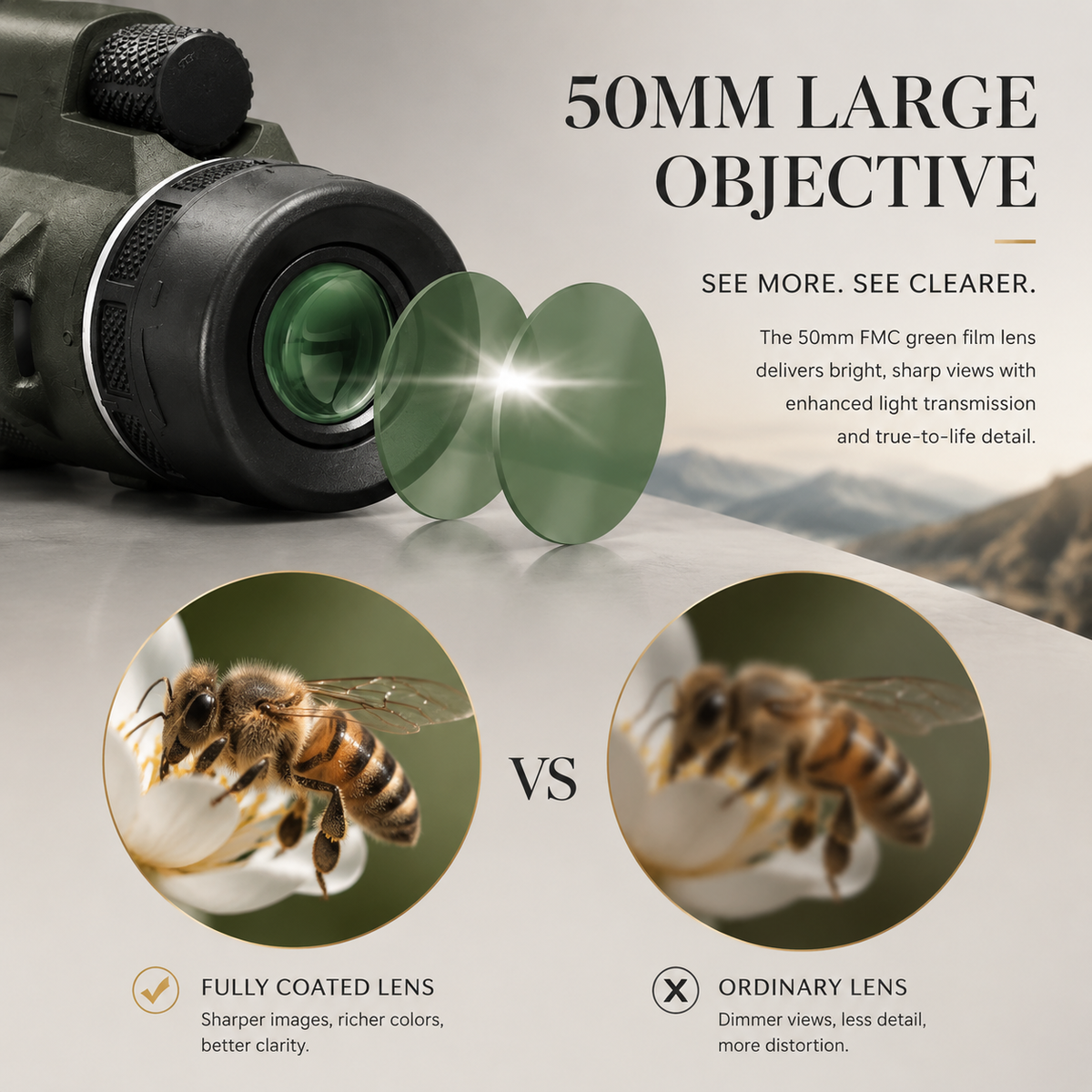 Premium Portable Zoom HD Monocular Telescope Long Range High Power Scope FMC BAK4 Optics Phone Adapter Tripod Water Resistant Outdoor Travel iPhone