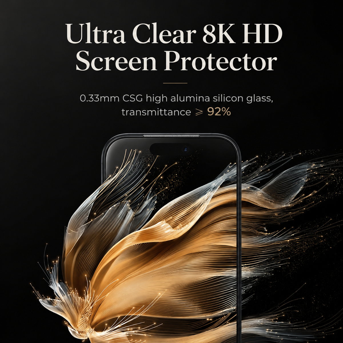Premium Privacy Screen Protector Anti-Spy Tempered Glass HD Display Fingerprint Resistant Scratch Resistant Shatter Protection Compatible with iPhone