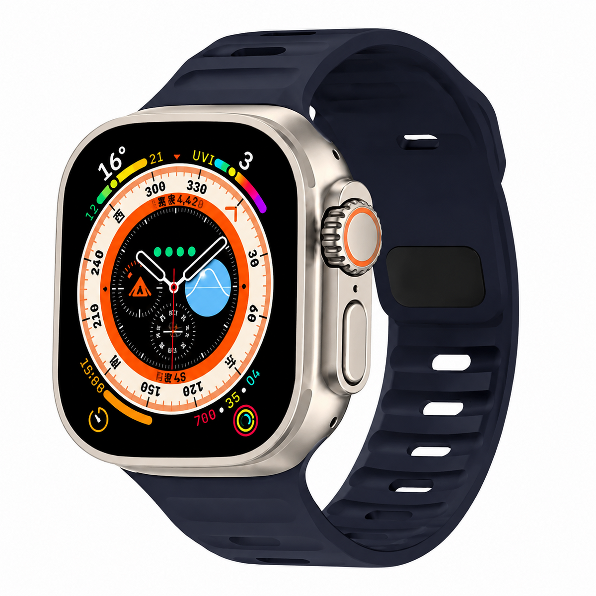 Premium Silicone Sport Watch Band Soft Waterproof Adjustable Replacement Strap Breathable Lightweight Smartwatch Wristband Quick Release Secure Fit
