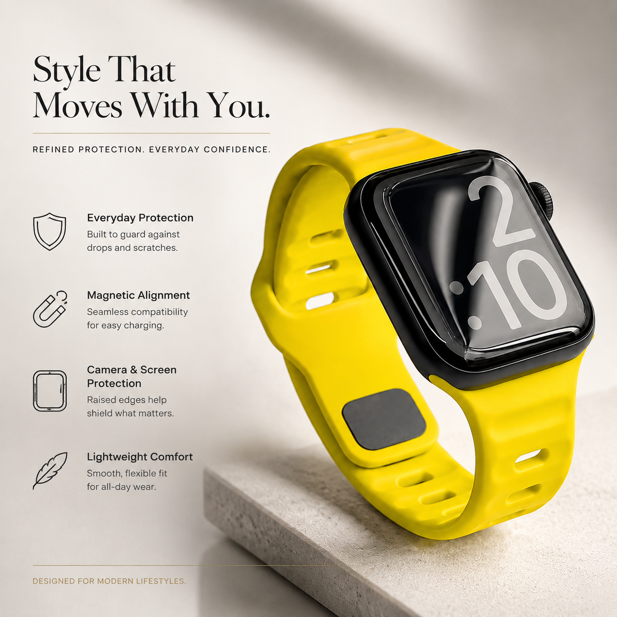 Premium Silicone Sport Watch Band Soft Waterproof Adjustable Replacement Strap Breathable Lightweight Smartwatch Wristband Quick Release Secure Fit