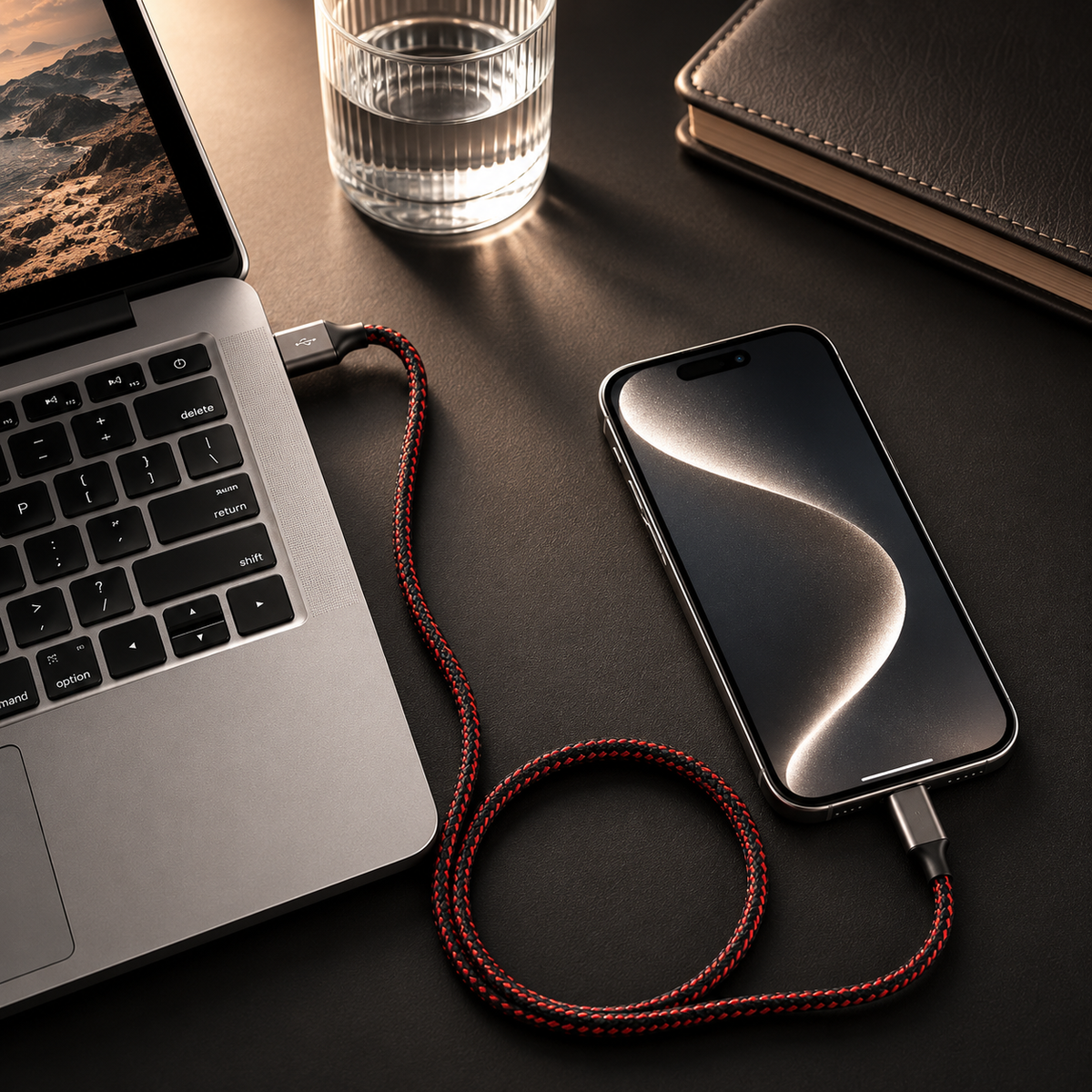 Premium USB-A to Lightning Charging Cable 12W Fast Charging 2.4A MFi Certified Nylon Braided Data Sync Cable Compatible with iPhone