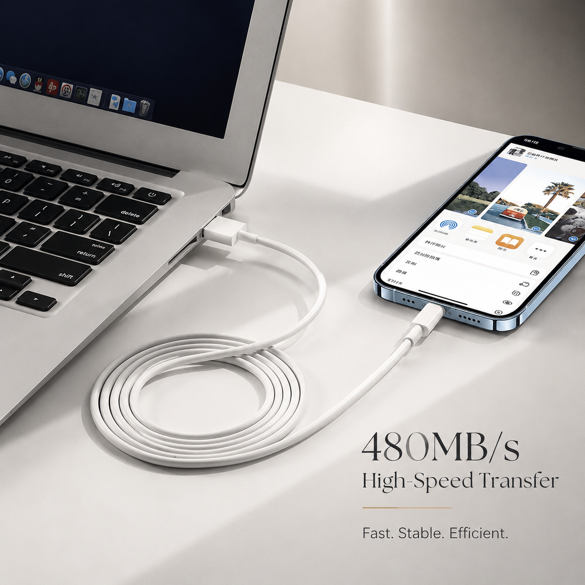 Premium USB-C PD Fast Charging Cable 35W 2.4A Data Sync Charging Cord Durable TPE/TPU Fast Charge Cable Reliable Power Compatible with iPhone