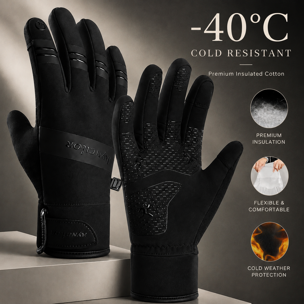 Premium Winter Cycling Gloves Waterproof Thermal Touchscreen Windproof Anti-Slip Sports Riding Gloves Insulated Outdoor Unisex Cold Weather Daily Grip
