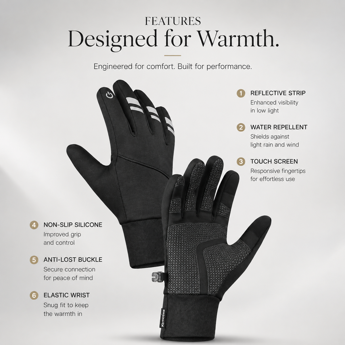 Premium Winter Cycling Gloves Waterproof Thermal Touchscreen Windproof Anti-Slip Sports Riding Gloves Insulated Outdoor Unisex Cold Weather Daily Grip