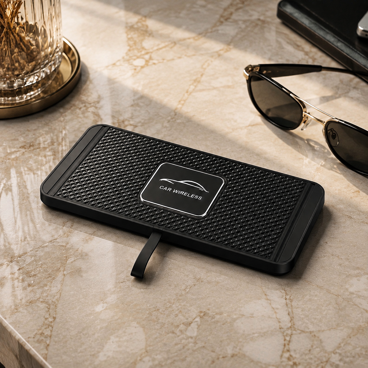 Premium Wireless Car Charger 15W Fast Wireless Charging Dashboard Phone Charging Pad Anti-Slip Silicone Cradle Dock Compatible with iPhone