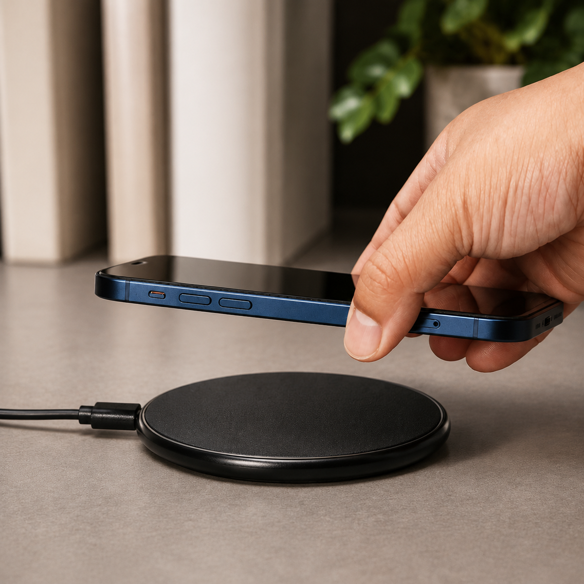 Premium Wireless Charging Pad Qi Wireless Charger USB Type C Fast Charging Slim Induction Charging Dock LED Indicator Anti Slip Safe Charging iPhone