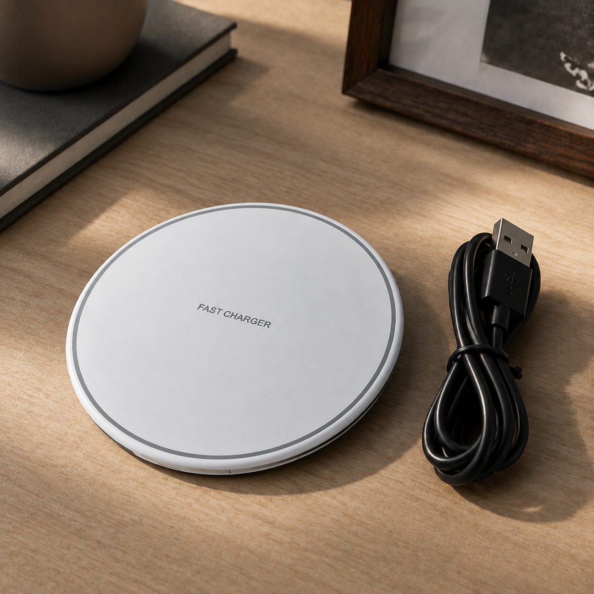 Premium Wireless Charging Pad Qi Wireless Charger USB Type C Fast Charging Slim Induction Charging Dock LED Indicator Anti Slip Safe Charging iPhone