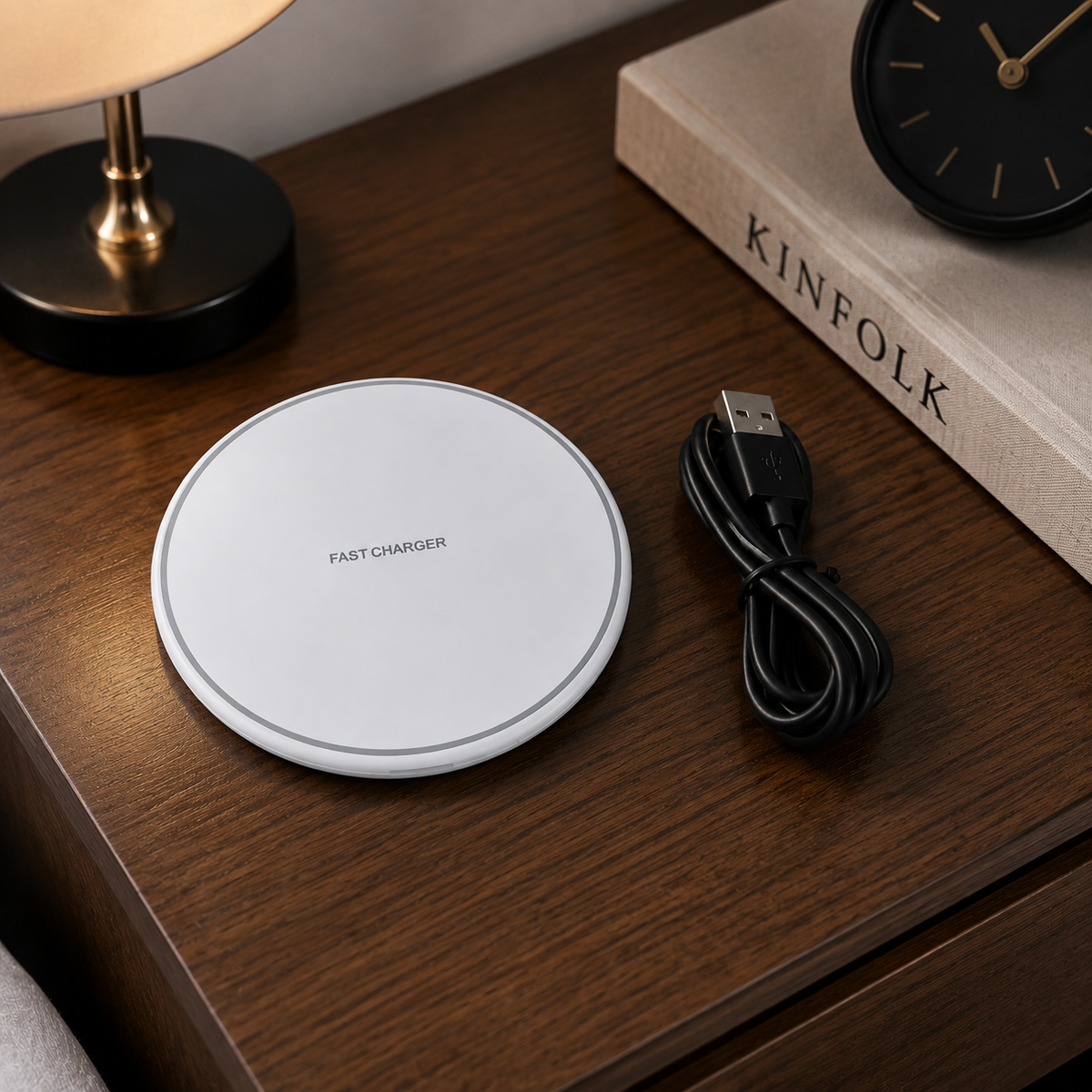 Premium Wireless Charging Pad Qi Wireless Charger USB Type C Fast Charging Slim Induction Charging Dock LED Indicator Anti Slip Safe Charging iPhone