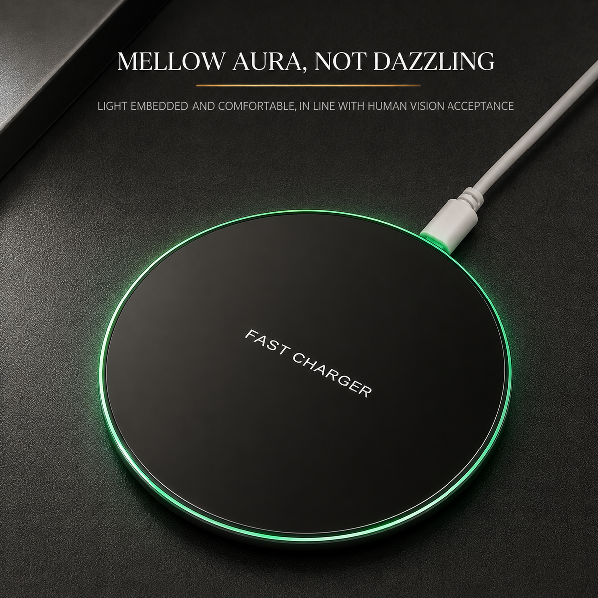 Premium Wireless Charging Pad Qi Wireless Charger USB Type C Fast Charging Slim Induction Charging Dock LED Indicator Anti Slip Safe Charging iPhone