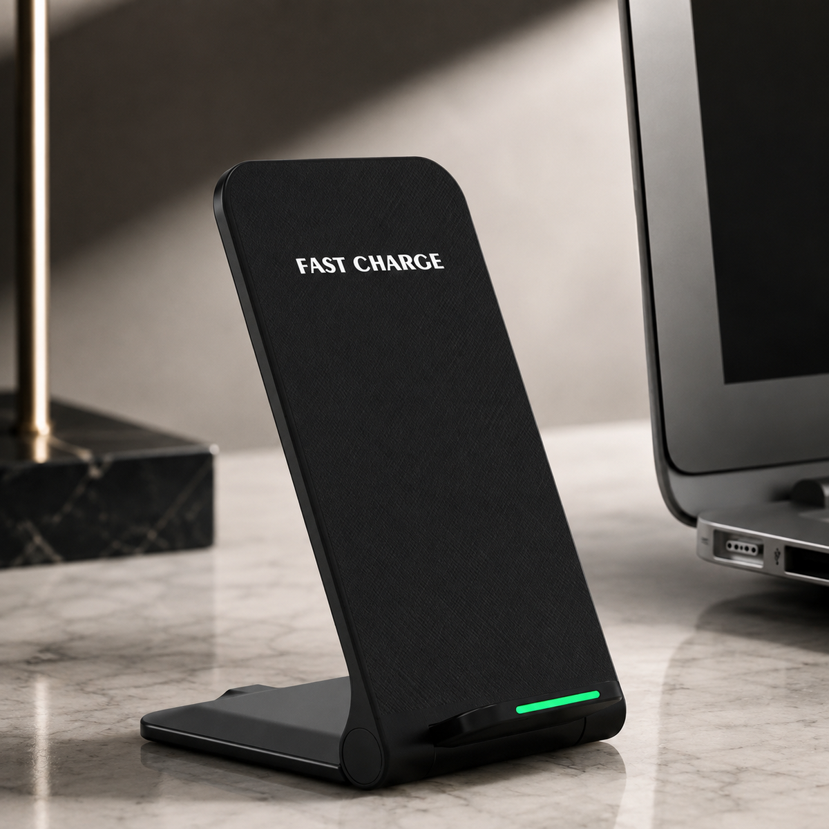Premium Wireless Charging Stand Qi Wireless Charging Dock Dual Coil USB Type C Fast Charging Anti Slip Charging Vertical, Horizontal iPhone Compatible