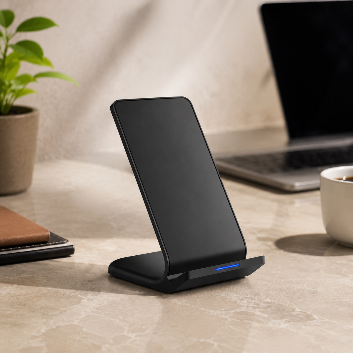 Premium Wireless Charging Stand Qi Wireless Charging Dock Dual Coil USB Type C Fast Charging Anti Slip Charging Vertical, Horizontal iPhone Compatible