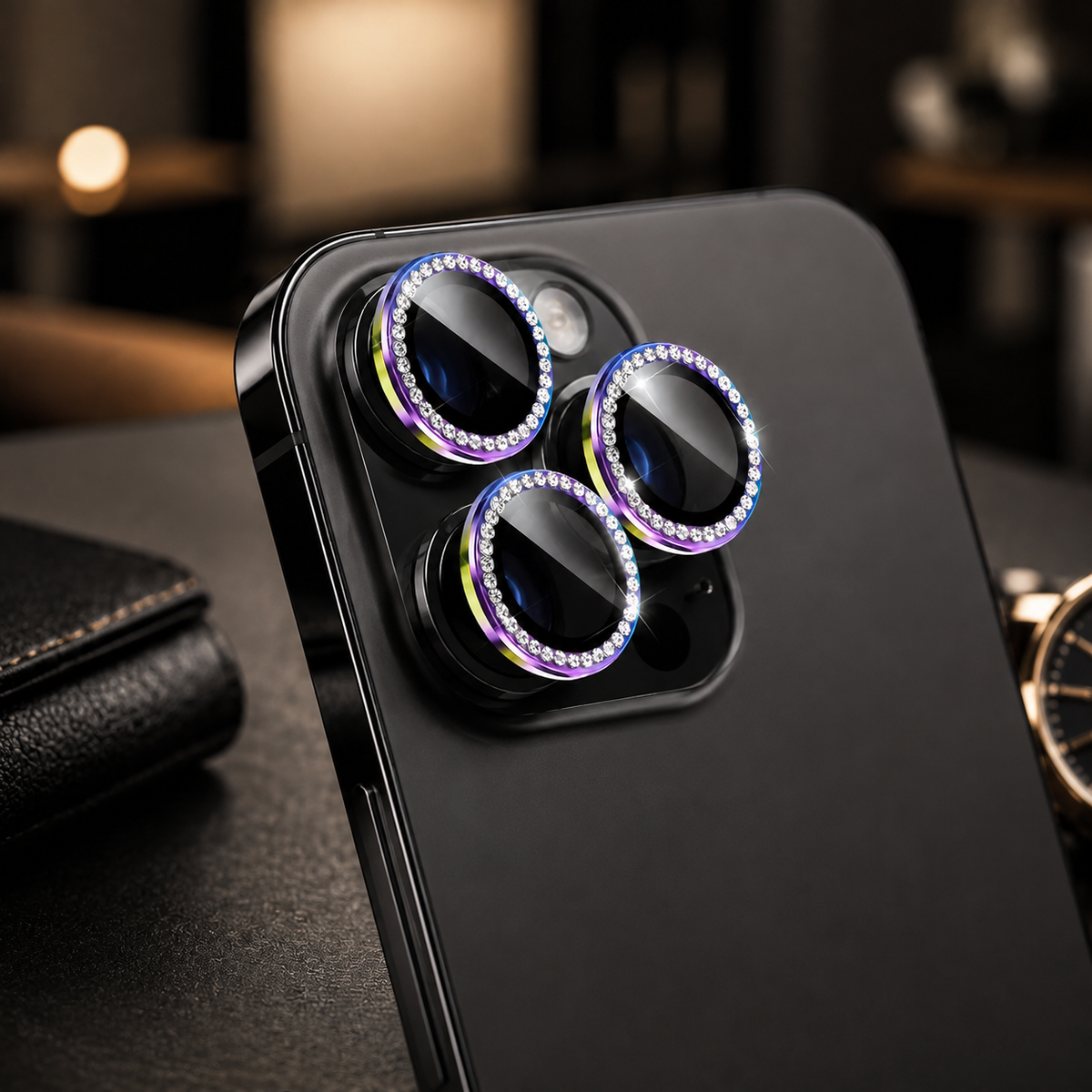 Premium iPhone Camera Lens Protector Tempered Glass Metal Ring Scratch Resistant Shockproof Anti Dust Camera Lens Cover Slim Protective Ring