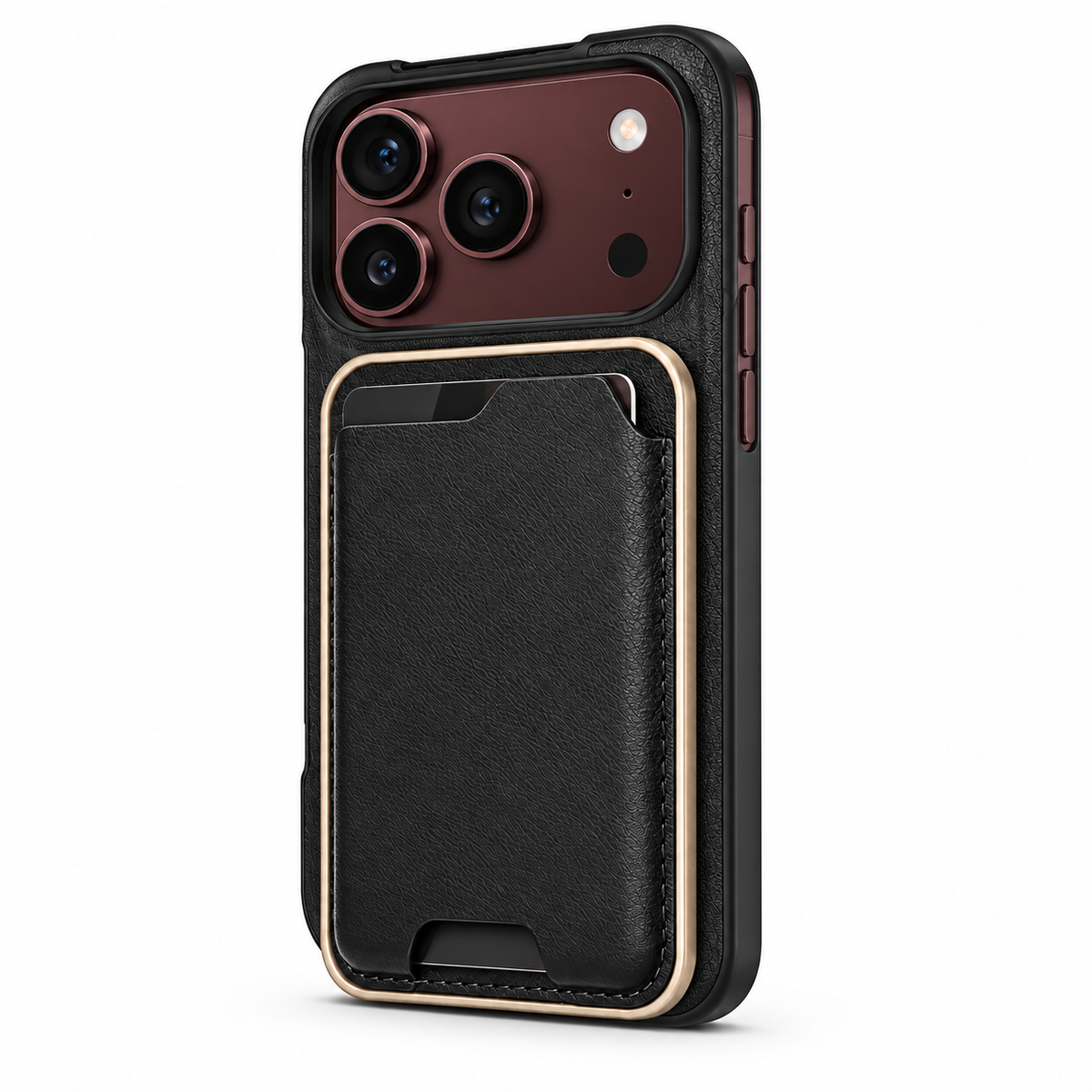 Premium iPhone Case 2 in 1 Detachable Card Holder Magnetic Leather MagSafe Foldable Cover Shockproof Comfortable Grip Slim Durable Protective Phone Cover Case