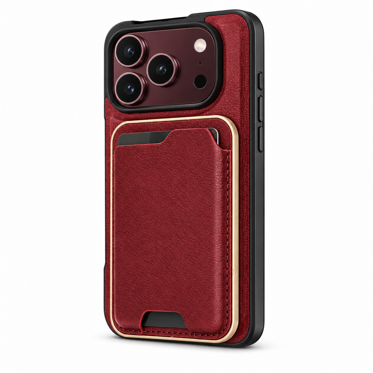 Premium iPhone Case 2 in 1 Detachable Card Holder Magnetic Leather MagSafe Foldable Cover Shockproof Comfortable Grip Slim Durable Protective Phone Cover Case