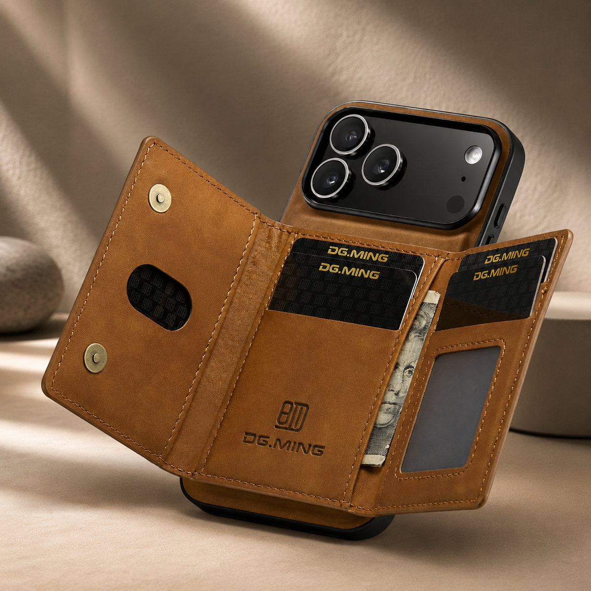 Premium iPhone Case 2 in 1 Detachable Magnetic Leather Wallet Card Holder Kickstand Full Coverage Protective Cover Slim Removable Phone Case Anti Dust