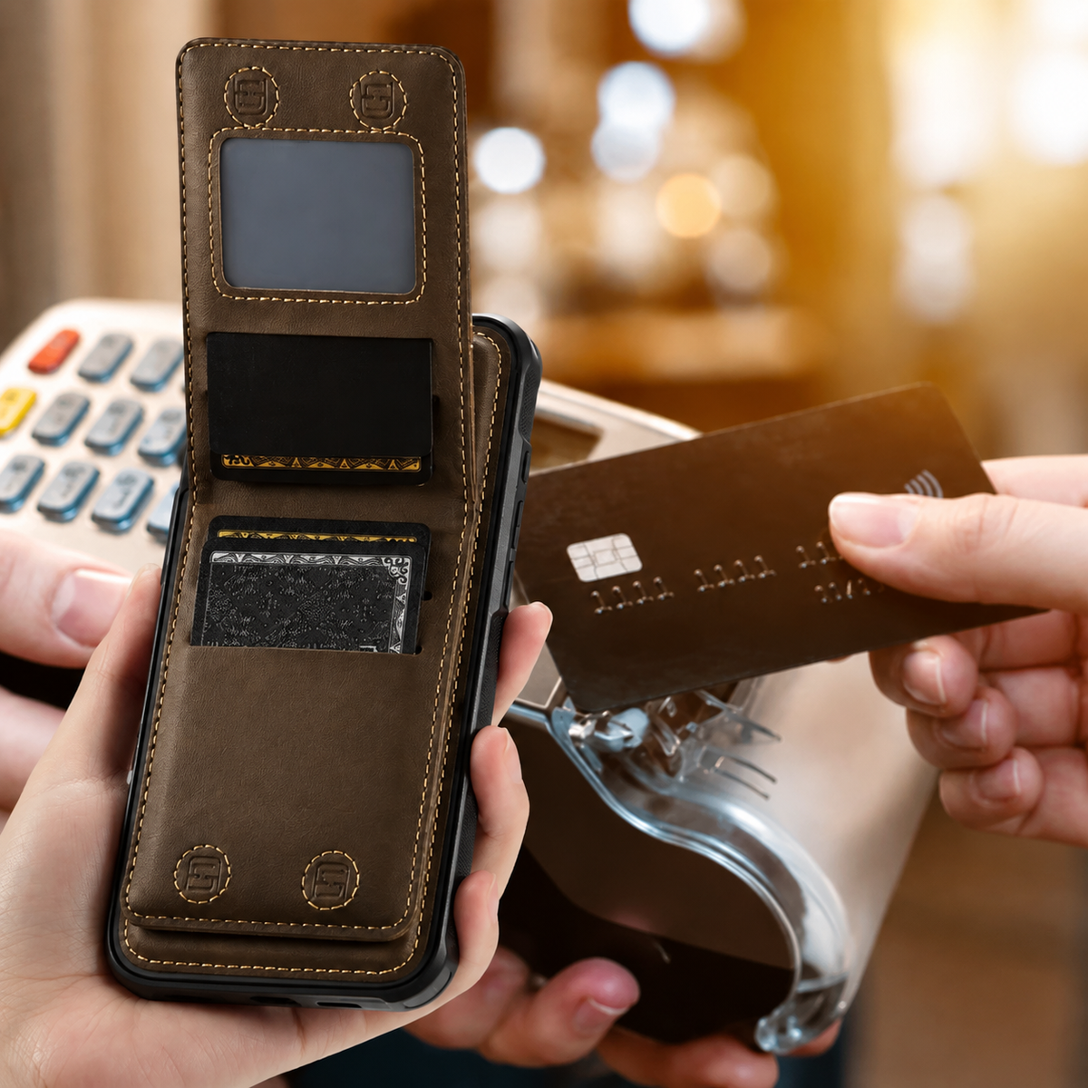 Premium iPhone Case 2-in-1 Detachable Magnetic Wallet Flip Cover PU Leather Card Holder Cash Pocket Wrist Strap Shockproof Full Protection Slim Design
