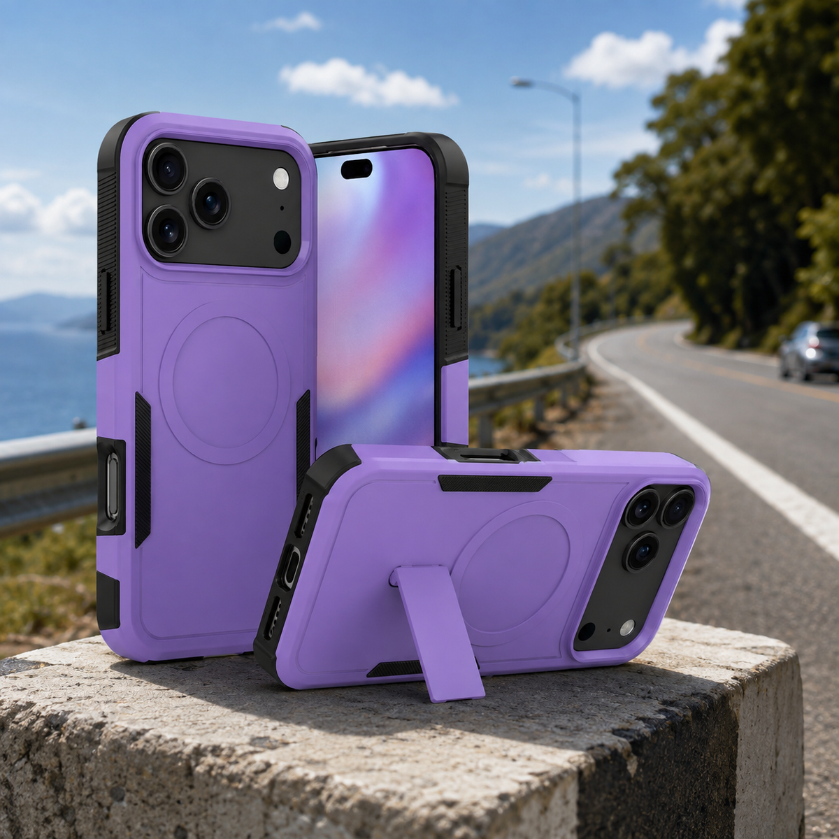 Premium iPhone Case 2-in-1 Heavy Armor Magnetic Charging Cover with Shockproof PC+TPU Matte Anti-Fingerprint Protective Design for Everyday Use Design